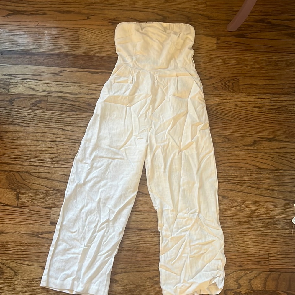 White linen jumpsuit